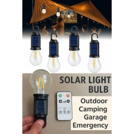 Solar USB Şarjlı LED Ampül | Kamp ve Bahçe Işığı Kumandalı