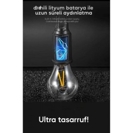 Solar USB Şarjlı LED Ampül | Kamp ve Bahçe Işığı Kumandalı