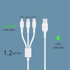3in1 Şarj Kablosu