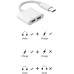Type C To Type C Kulaklık Hızlı Şarj Giriş Çevirici Çoklayıcı Çoğaltıcı Splitter Adaptör - Beyaz