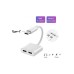 Type C To Type C Kulaklık Hızlı Şarj Giriş Çevirici Çoklayıcı Çoğaltıcı Splitter Adaptör - Beyaz