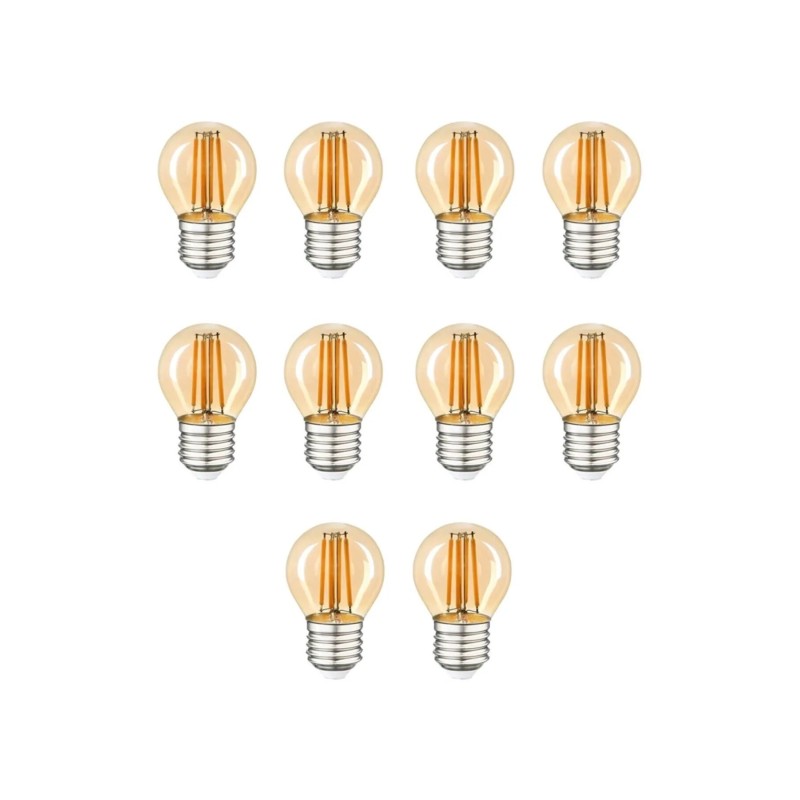 10 Adet G45 Bal Cam 6w E27 Mini Led Ampul - 2500k Gün Işığı