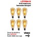 Rustik Led Ampul 6'lı Eko Paket Amber E27 Duy Armut Tipi Dekoratif Vıntage Aydınlatma