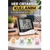 Dijital Termometre İç Dış Ortam Isı Ve Nem Ölçer Problu Alarmlı Masaüstü Sıcaklık Ölçer Saatli