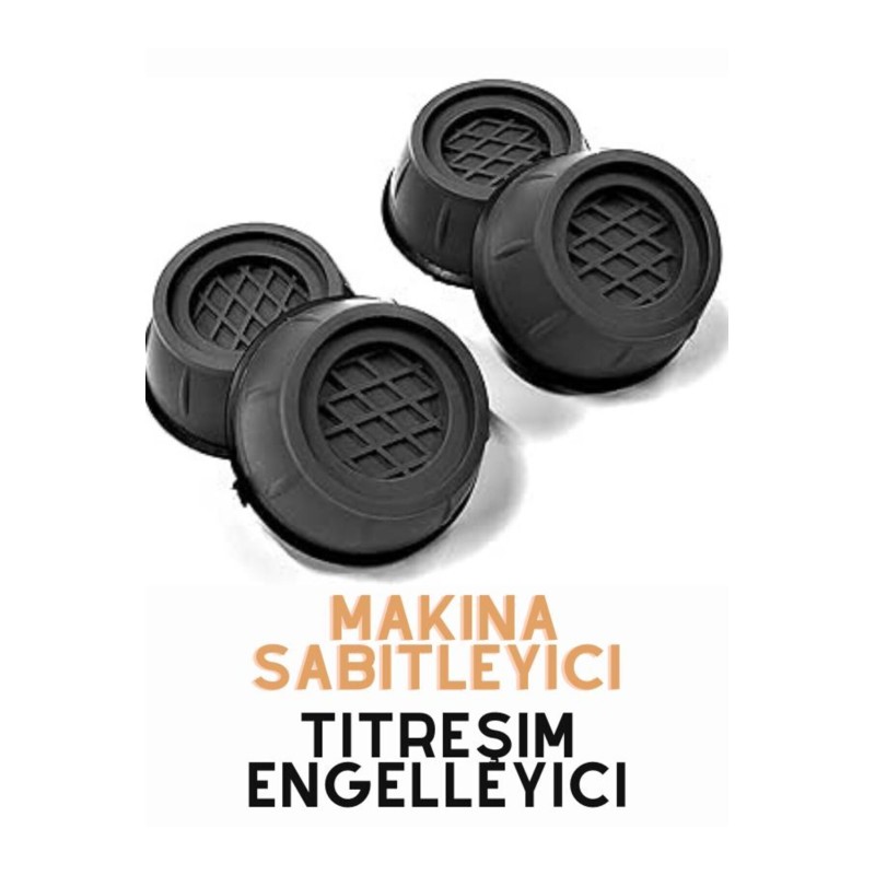 Çamaşır Makinesi Titreşim Engelleyici Stoper 4 Lü Set - Gri