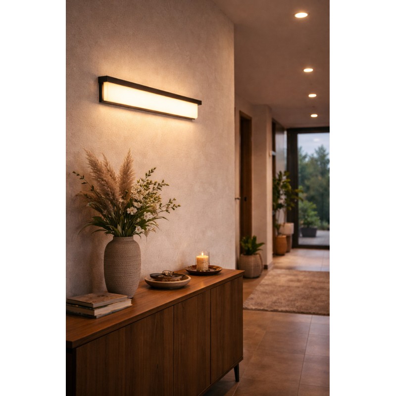 24w Günışığı Led Aplik - Modern Ve Şık Duvar Aydınlatması - Siyah