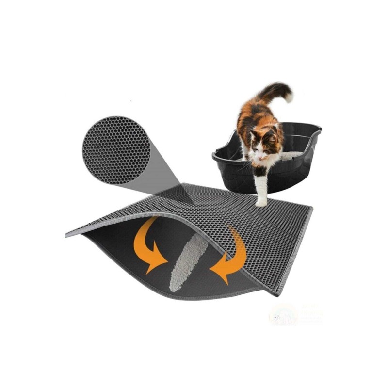 Elekli Kedi Tuvalet Önü Paspası Kedi Kumu Paspası - Gri