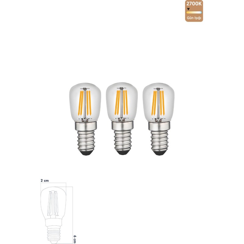 Led Rustik Ampul E14 C7 Ampul 2w 2700k Gün Işığı Erd-69