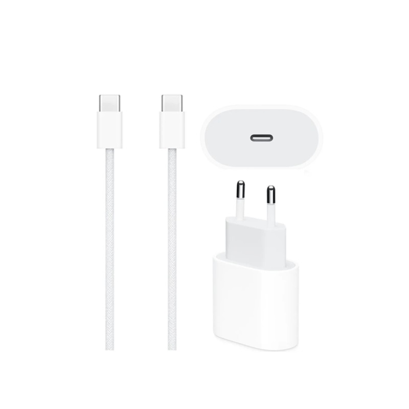 İphone 15 - 16 Serisi 20w Orijinal Hızlı Şarj Cihazı Aleti Set Baristrend - Beyaz