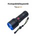 Şarjlı Avcı Tipi Led El Feneri 30w 3000 Lümen 8000 Mah Li-ion Bataryalı Taşıma Çantalı Güçlü - Siyah