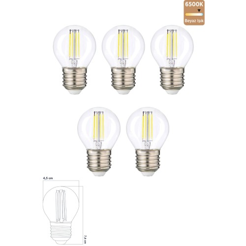 Led Filament Rustik Ampul 6 Watt E27 Beyaz Işık Erd-247