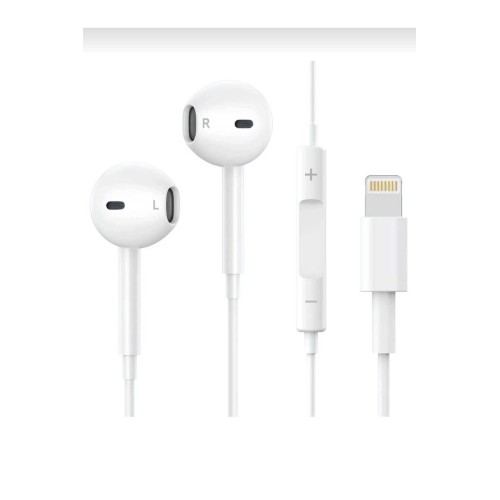 İphone Uyumlu Lightning Konnektörlü Kablolu Tak Çalıştır Kulaklık - Beyaz