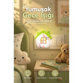 Yeşil Led Gece Lambası Priz Tipi Çocuk Odası D..