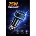75w Hızlı Araç Şarj Cihazı Usb-c Pd Qc 3.0 3 Çıkışlı Çakmaklık Telefon Şarj Adaptörü - Siyah