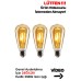 Rustik Led Ampul 3lü Eko Paket Amber E27 Duy Armut Tipi St64 Dekoratif Aydınlatma Tasarruflu Ampül