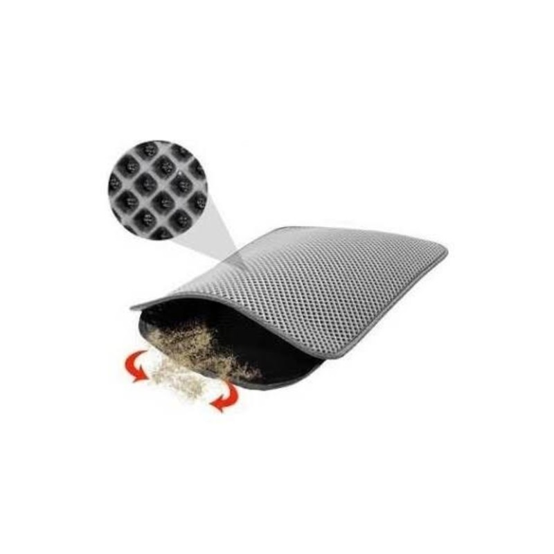 Elekli Kedi Tuvalet Önü Paspası 60x45 - Gri