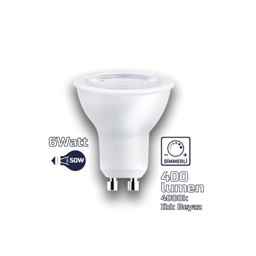 Gu10 220v 6w 4000k Cob Led Ampul Erd-285