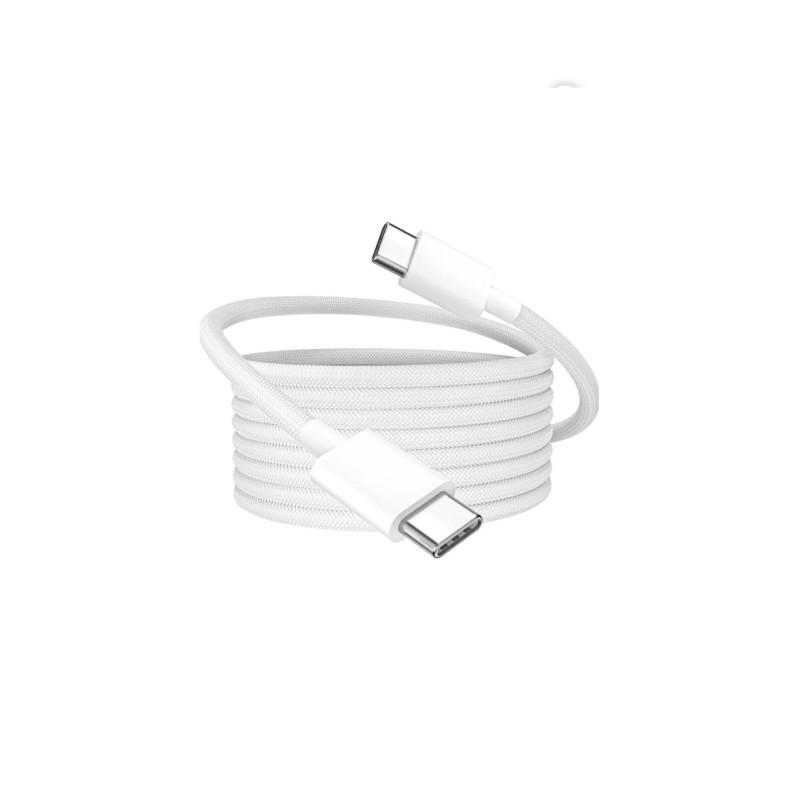 60w Destekli İphone Samsung Xiaomi Uyumlu Type C To Type C Hızlı Şarj Kablosu Beyaz 1 Metre