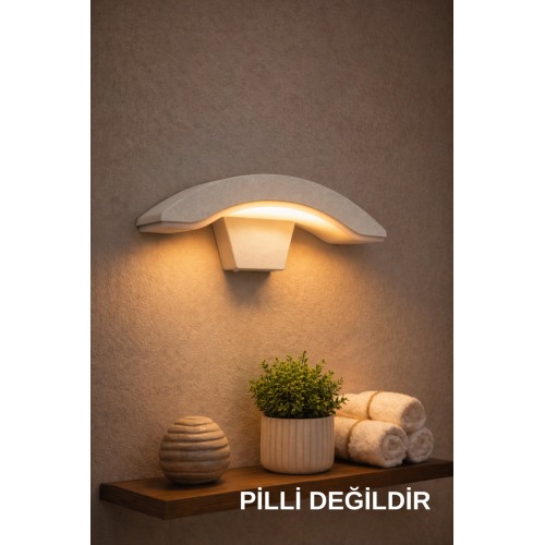 Led Yarım Ay Aplik 3200k Duvar Lambası Modern Şık Dekoratif İç Dış Mekan Aydınlatma - Beyaz
