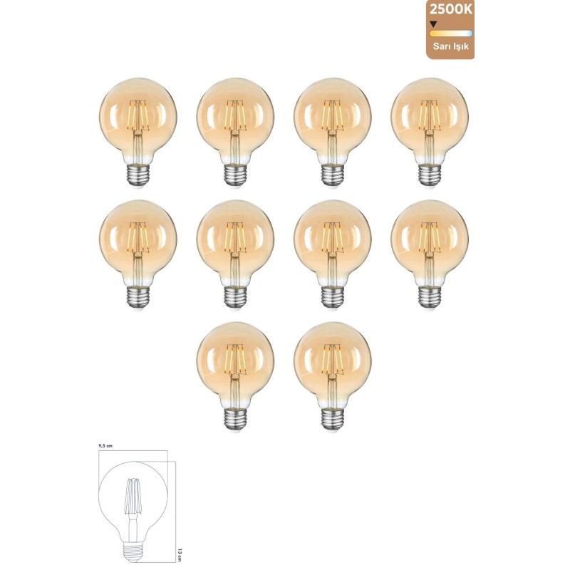 Rustik Led Ampul E27 G95 8w 2500k Gün Işığı Erd-86