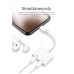 İphone Ve İpad Lightning Uyumlu Kulaklık Şarj Çoğaltıcı Kablo Çiftli Lightning Kablo Tüm İphone - Beyaz