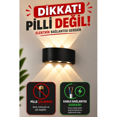 8011 10w Led Aplik Aydınlatma Çift Taraflı Led Dekoratif Duvar Aplik Suya Ve Toza Karşı Dayanıklı - Günışığı
