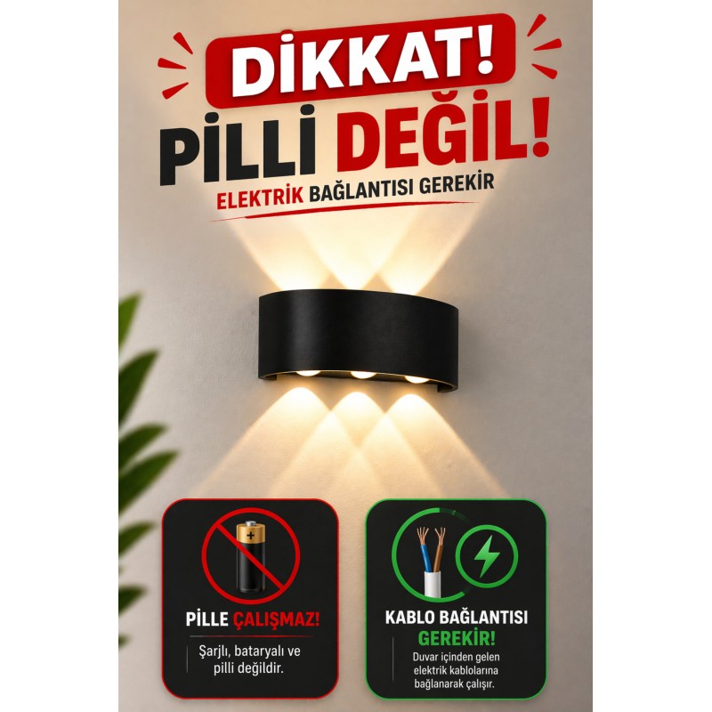 8011 10w Led Aplik Aydınlatma Çift Taraflı Led Dekoratif Duvar Aplik Suya Ve Toza Karşı Dayanıklı - Günışığı