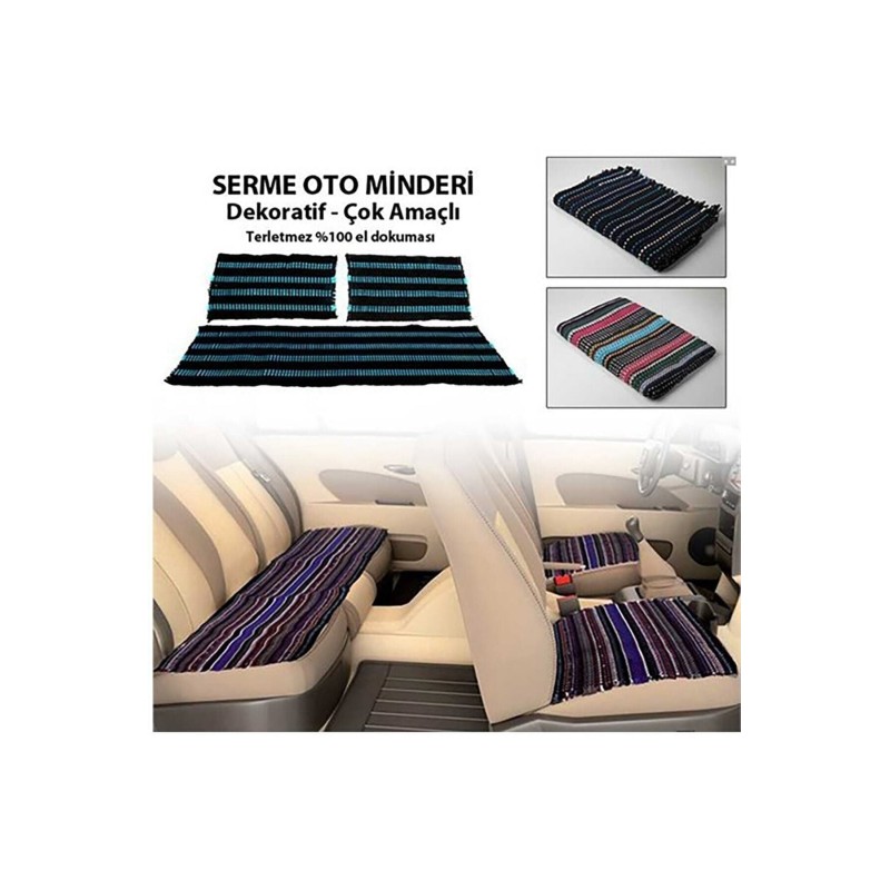 Serme Oto Koltuk Kılıfı Minderi Kilim Dokuma Kaliteli 3 Parça