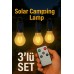 3 Adet Solar Led Kamp Ampülü Usb Şarjlı Kumandalı Işık - Siyah