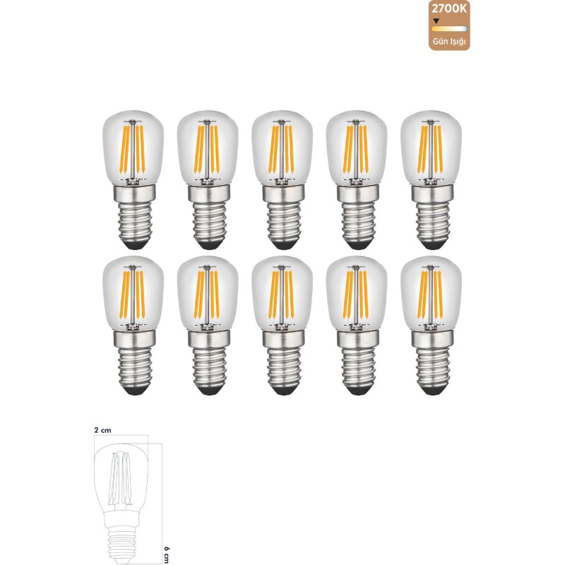 Led Rustik Ampul E14 C7 Ampul 2w 2700k Gün Işığı Erd-69