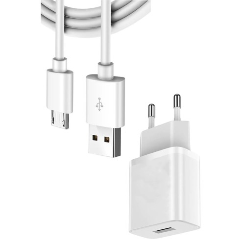 Android 12 Watt Micro Şarj Aleti Cihazı Lisanslı Data Veri Aktarım Hızlı Şarz Aleti Kablo Ve Adaptör - Beyaz