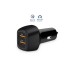 Araç Içi Şarj Cihazı 3.0 A Fast 30w Süper Hızlı 2 Usb Çıkışlı Çakmaklık - Siyah