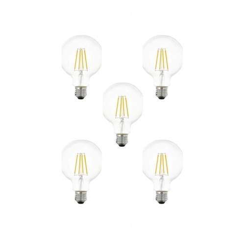Led Rustik Dekoratif Vintage Aydınlatma 6500k Beyaz Ampul G95 5li