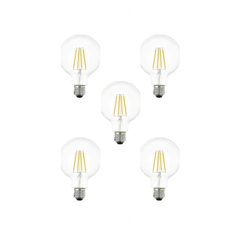 Led Rustik Dekoratif Vintage Aydınlatma 6500k Beyaz Ampul G95 5li