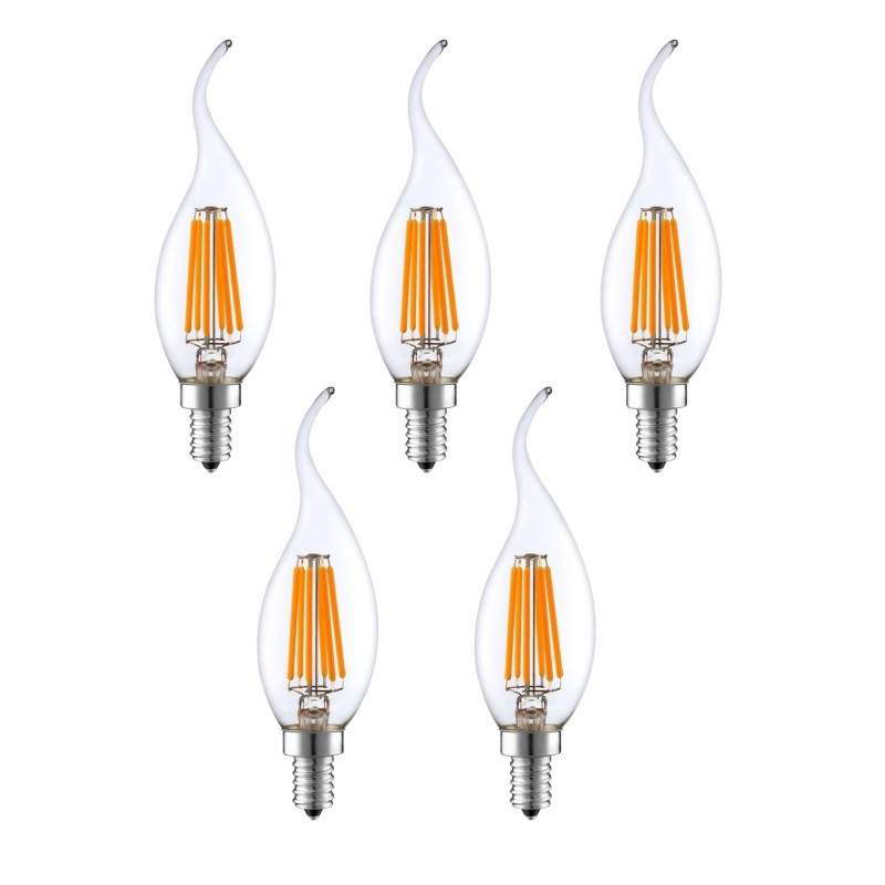 Led Rustik E14 Ampul Kıvrık Uç 6w 3000k Gün Işığı Erd-83 5'li
