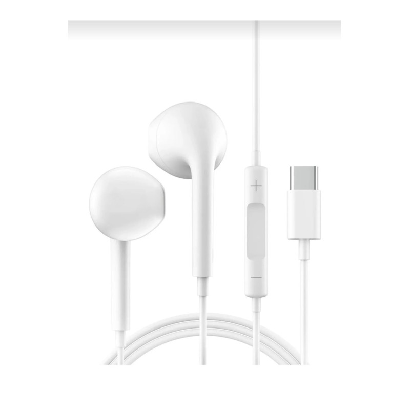 İphone 15/16/17 Ve Pro Serileri İle Uyumlu Type-c Kulaklık Stereo Mikrofonlu Kaliteli Kulaklık - Beyaz