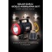 Solar Şarjlı Kamp Feneri 3 Ampul Set Led Acil Durum Aydınlatma - Siyah
