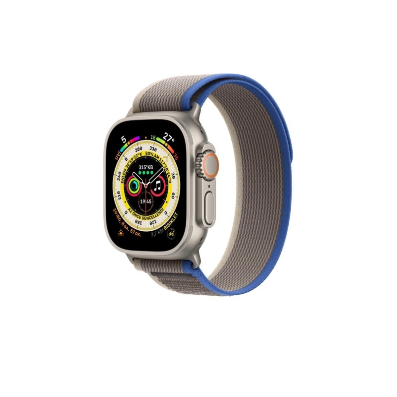 Apple Watch Uyumlu 49mm 45mm 44mm 42mm Uyumlu Ultra/8/7/6/5/4/3/2/1 Loop Kordon - Mavi-gri