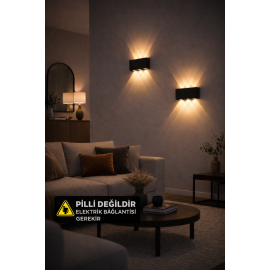 Edison Dekoratif Modern LED Aplik – Çift Yönlü Düz Kasa Duvar Apliği
