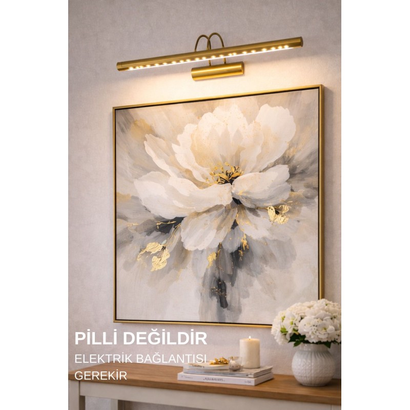 Edison Gold LED Aplik – Beyaz Işık Banyo Duvar Ayna/Tablo Aydınlatması