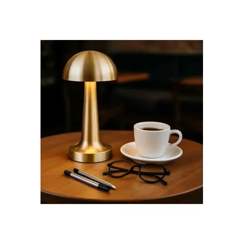 Edison Gold Mantar Dokunmatik Şarjlı Masa Lambası – 3 Renkli Dekoratif LED Lamba