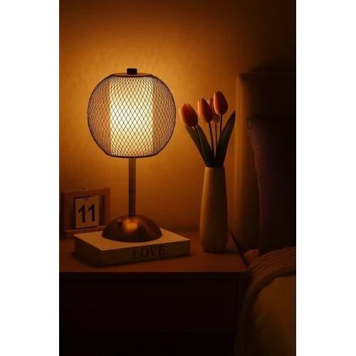 Edison Telli Şarj Edilebilir Siyah Masa Lambası – 3 Işık Renkli Dekoratif LED Masa Lambası