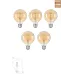 Edison Rustik LED Ampul G95 Globe – 5’li Paket, E27 Duy, 4W 2500K