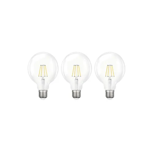 Edison Rustik LED Ampul G95 Globe – 3’lü Paket, E27 Duy, 6W 6500K Beyaz Işık