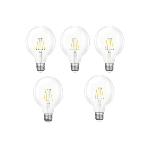Edison Rustik LED Ampul G95 Globe – 5’li Paket, E27 Duy, 6W 6500K Beyaz Işık