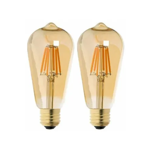 Edison Rustik LED Ampul ST64 – 2’li Paket, E27 Duy, Armut Tipi, 4W Amber (Dekoratif Vintage)