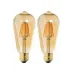 Edison Rustik LED Ampul ST64 – 2’li Paket, E27 Duy, Armut Tipi, 4W Amber (Dekoratif Vintage)