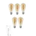 Edison ST64 Armut Tipi Rustik LED Ampul, E27 Duy, 5’li Paket
